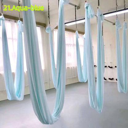 12m Aerial Silks Flying Trapeze Aerial Silk Yoga Hammock Swing GYM Home Outdoor Fitness Anti-Gravity Body Building Pilates Belt