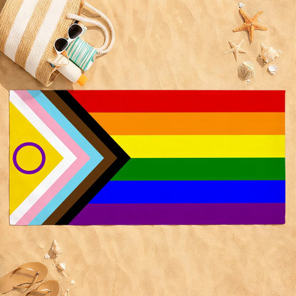 LGBT Gay Rainbow Pride Towel Quick Dry Absorbent Beach Towel for Sports, Fitness, Swimming and Outdoor Activities