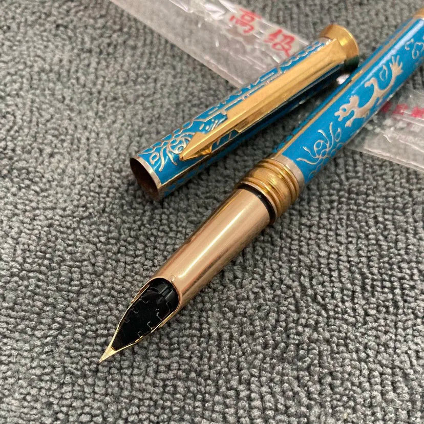 90th Century Bronze Rod Old Fountian Pen Commemorative Edition Zhanghua Ink Pen Retro Office School Writing Gift calligraphy pen
