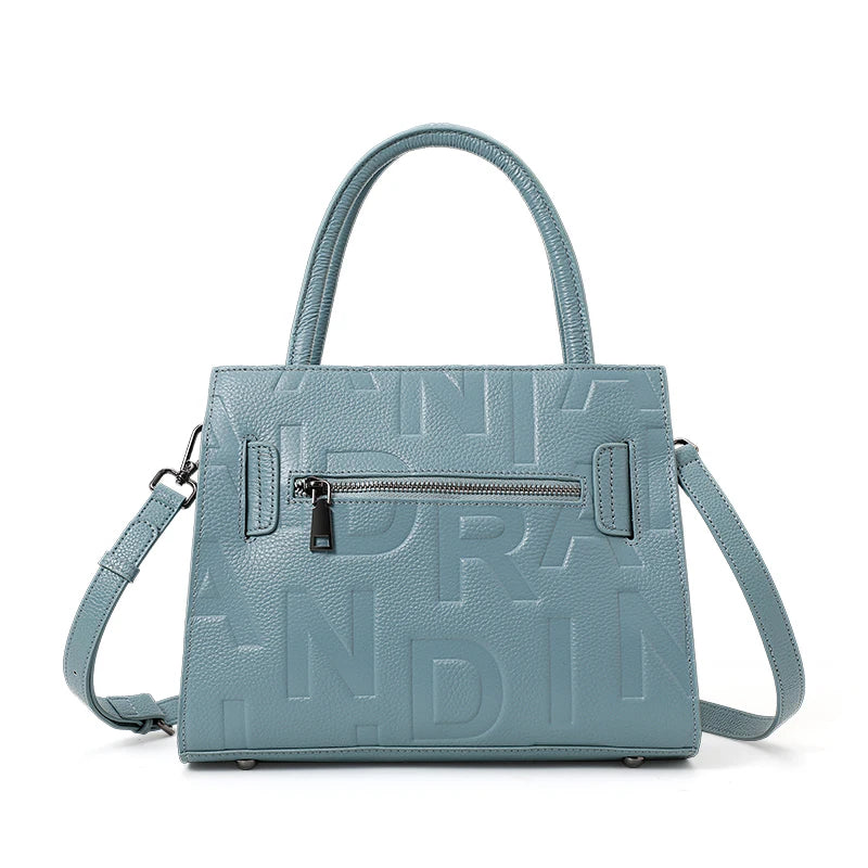 Genuine Leather Letter Bag for Women, Handbag and Crossbody Bag, 2025 New Trendy Women's Bag, Elegant and High-End Motorcycle Bag