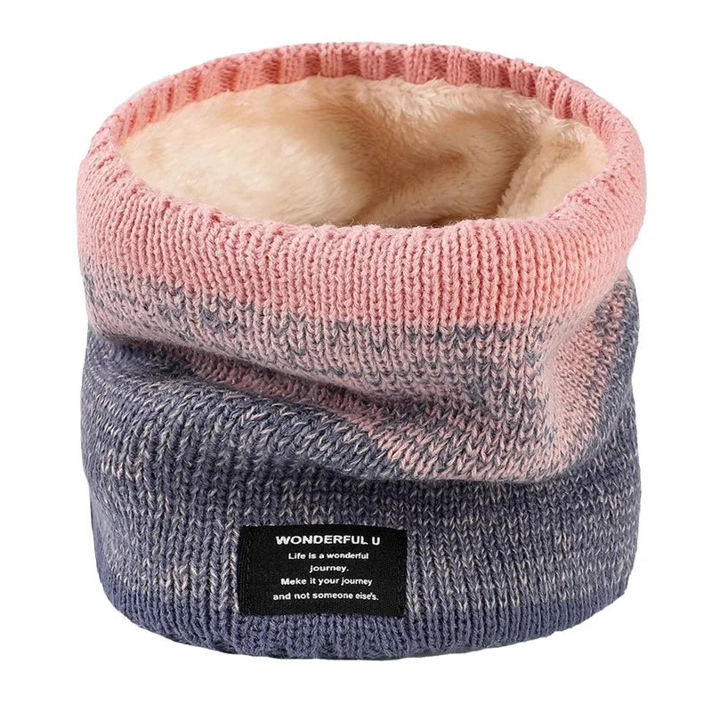 Winter Scarf for Men Fleece Ring Bandana Knitted Warm Solid Scarf Women Neck Warmer Thick Cashmere Hot Handkerchief Ski Mask