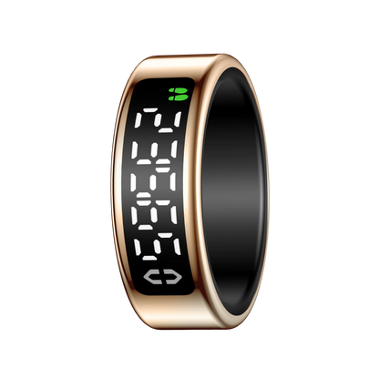 Smart Ring + Case Display Screen Touch Health Monitor Gesture Swipe Video/Brush Tiktok 5ATM Waterproof Smartring for Men Women