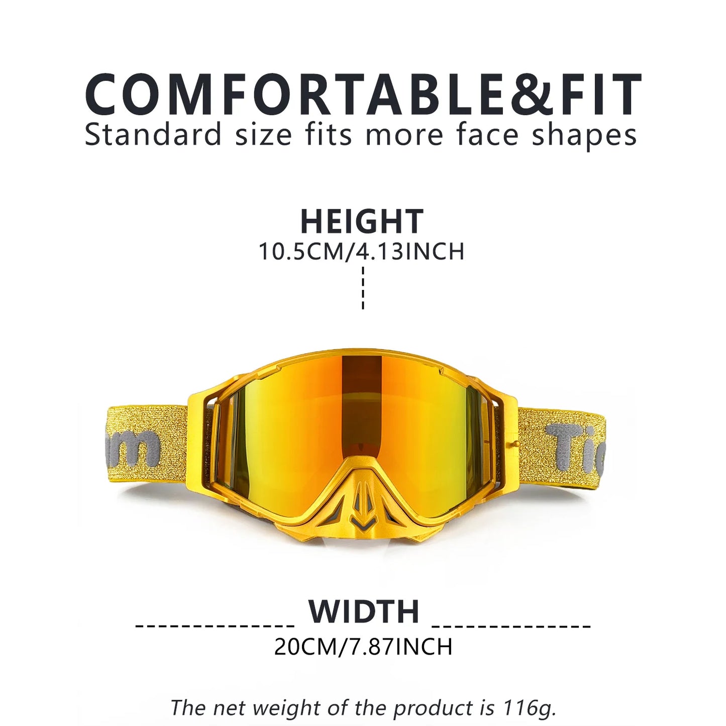 1 Pcs Multi-Color PC Nose-Protected Moto Goggles - UV400 Scratch-Resistant, Off-Road ATV MX, Helmet-Fit for Euro-American Riders