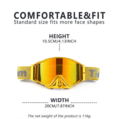 1 Pcs Multi-Color PC Nose-Protected Moto Goggles - UV400 Scratch-Resistant, Off-Road ATV MX, Helmet-Fit for Euro-American Riders