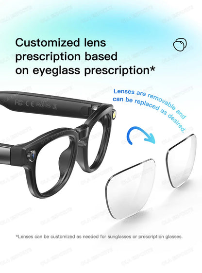 New AI Smart Glasses 4K HD Camera 32GB Memory BT Call Voice Assistant Translate Touch Control Music Player sunglasses Men Women