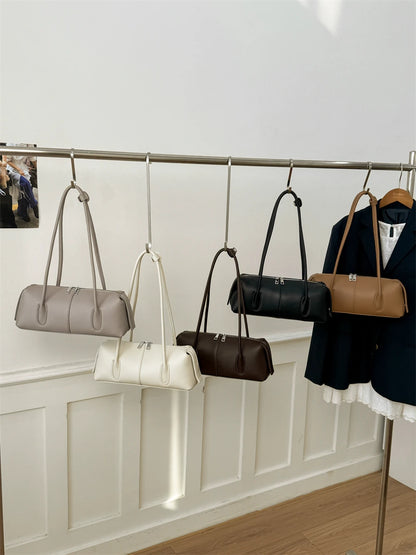 MOODS Retro Underarm Shoulder Bags For Women PU Leather Pure Color Commute Satchel Bag 2025 Winter New Luxury Designer Handbags