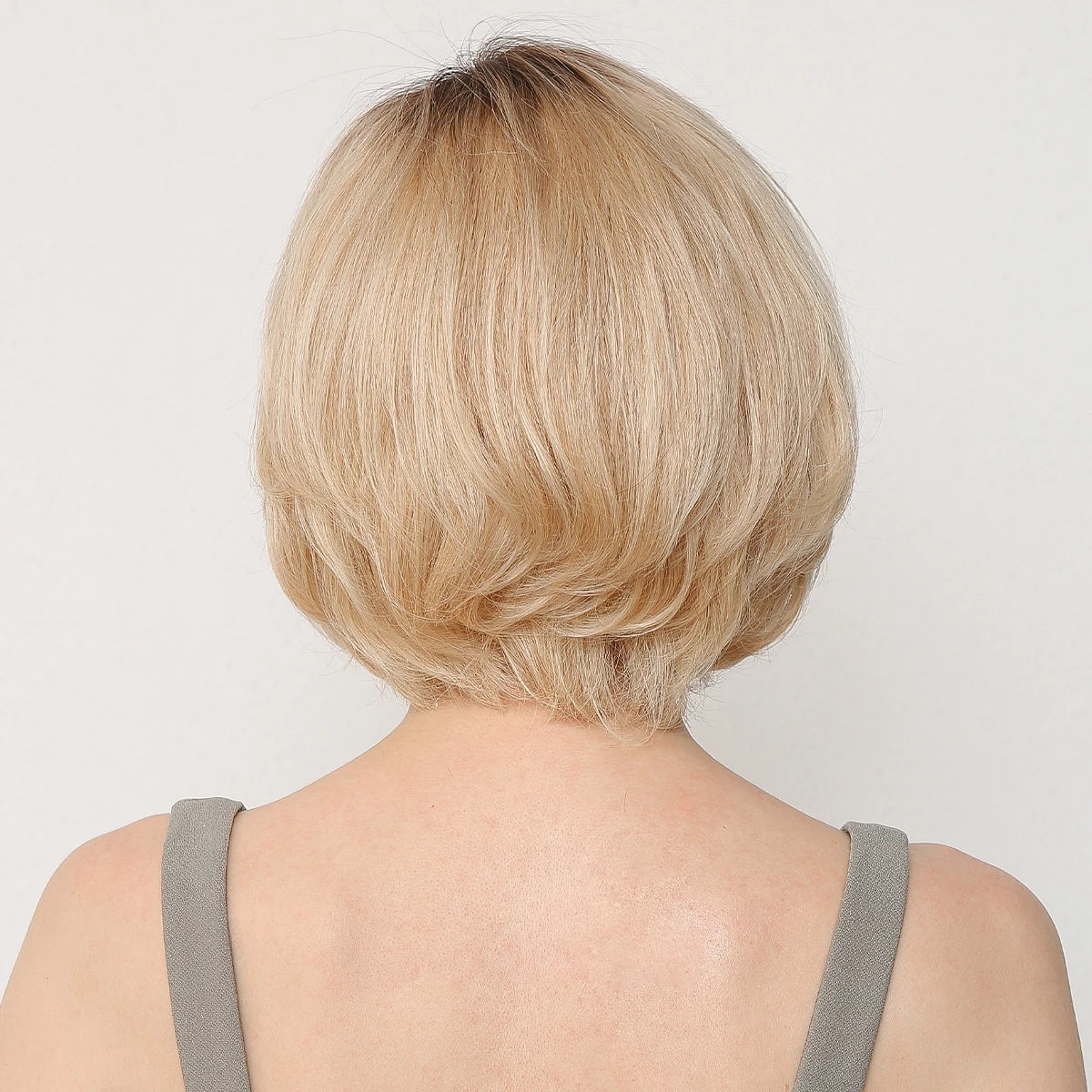 Hand-Tied Lace Front Wig Ombre Blonde Remy 100% Human Hair Wigs Natural Layered Bob HD Transparent Lace Frontal Hairs for Women