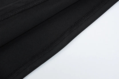 Hugcitar Women Fashion Turtleneck Long Sleeves Black Sexy Bodycon Maxi Prom Dress Fall Casual Clothes Streetwear Party Festival