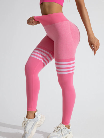 Women V Back Line Leggings Butt Lifting Gym Fitness Athletic Workout Elastic Leggins Outdoor Yoga Pants Sports Training Tights