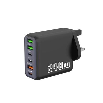 240W GaN Charger 2 Port USB C + USB A Fast Wall Charger UK/EU Plug PD Super Fast Charging For iPhone Samsung iPad Android Phone