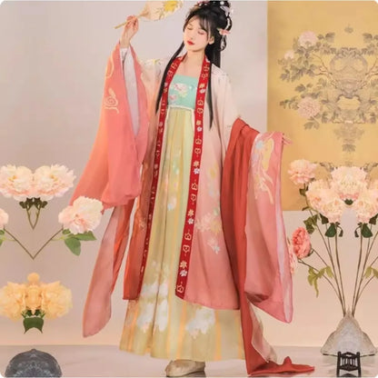 Vintage Party Fairy Dress Print Ethnic Style Stage Hanfu Dress Cosplay Costumes Traditional Chinese Clothing for Women Clothes