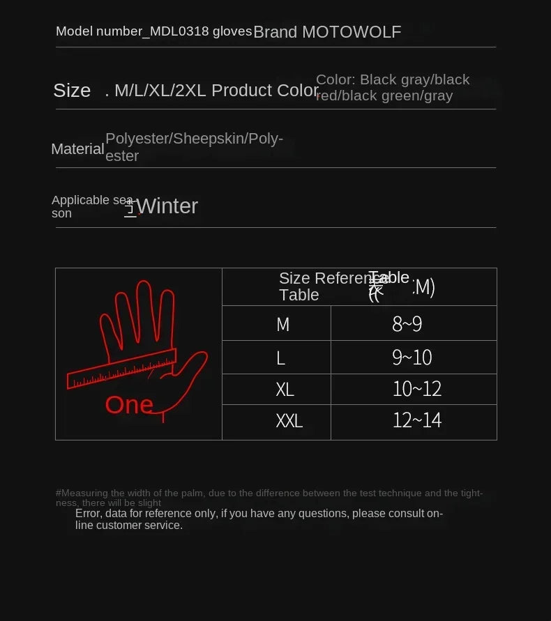 Motowolf Winter Motorcycle Riding Gloves Waterproof Leather Warm Riding Protection Gear for Motorcyclists gp Sports Accessories