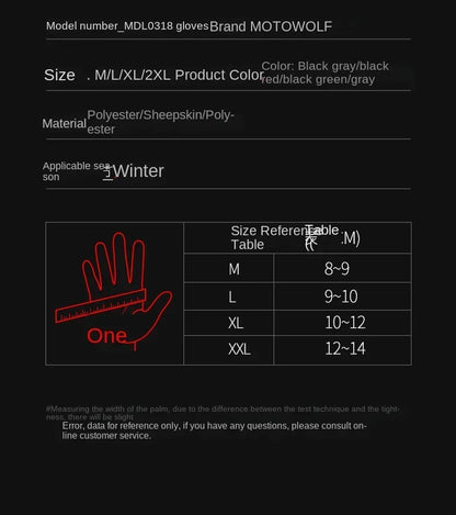 Motowolf Winter Motorcycle Riding Gloves Waterproof Leather Warm Riding Protection Gear for Motorcyclists gp Sports Accessories