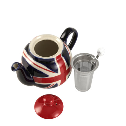 London Pottery Hand-painted flag Series 2 Cup Teapot British 600ml Ceramic Teapot with Stainless Infuser for Loose Tea Tea Set