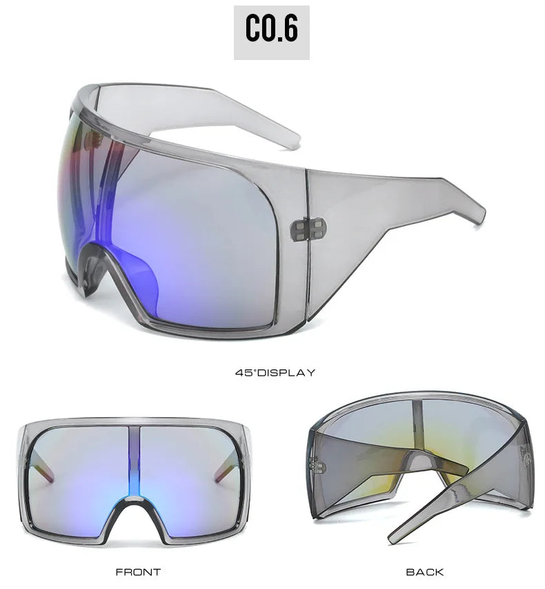 Oversized Sunglasses Men Wrap Anti Wind Personal Large Shades Futuristic Fashion Future Shield Uv400 Cycling Motorcycle