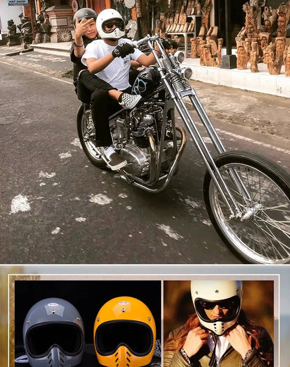 Motorcycle helmet Japanese retro cruise tip glass fiber reinforced plastic helmet motorcycle full helmet