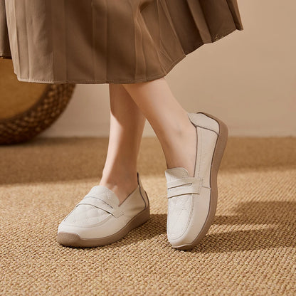 AIYUQI Women Genuine Leather Loafers Flat Slip‑on Comfort Mother Shoes Casual Ladies Moccasins Daily Walking Shoes Women