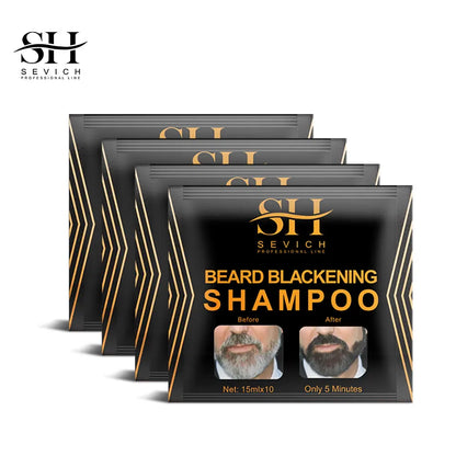 Sevich Instant Hair Dye Black Beard Shampoo Beard Paint Men Beard Coloring Dye Natural Temporary Blackening Moustache Shampoo