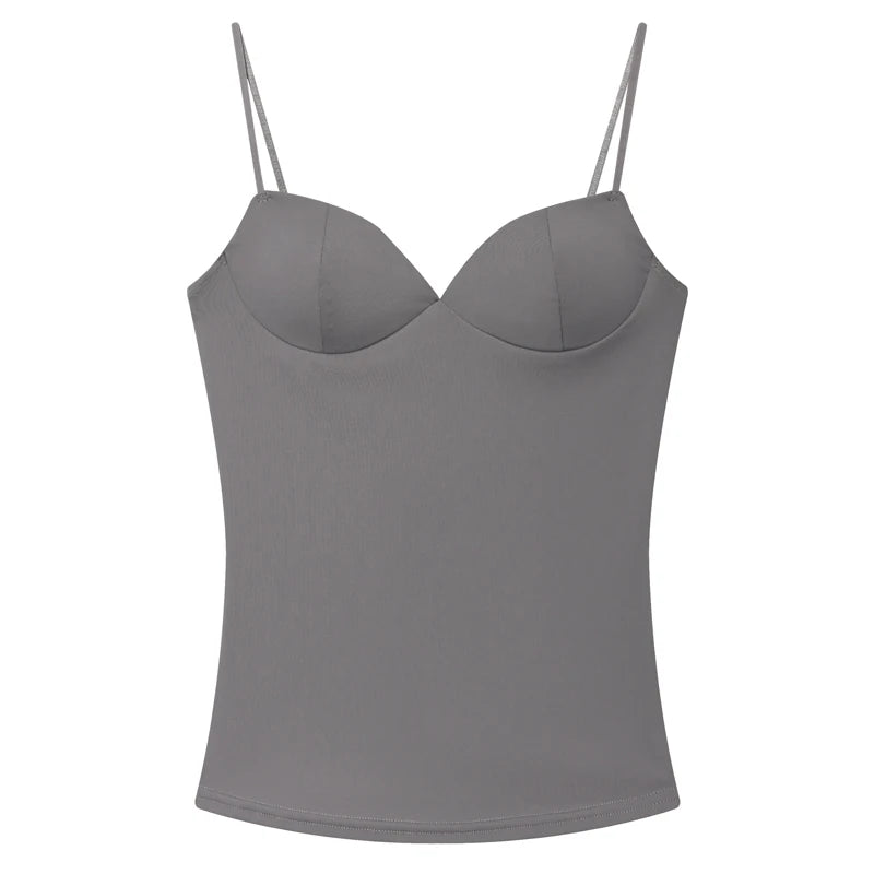 Women's Tops Bustier Corset Crop Slip Top Women Bodycon Backless Sexy Tops 2026New Brown Black Gray Camisole Vest Female Fashion