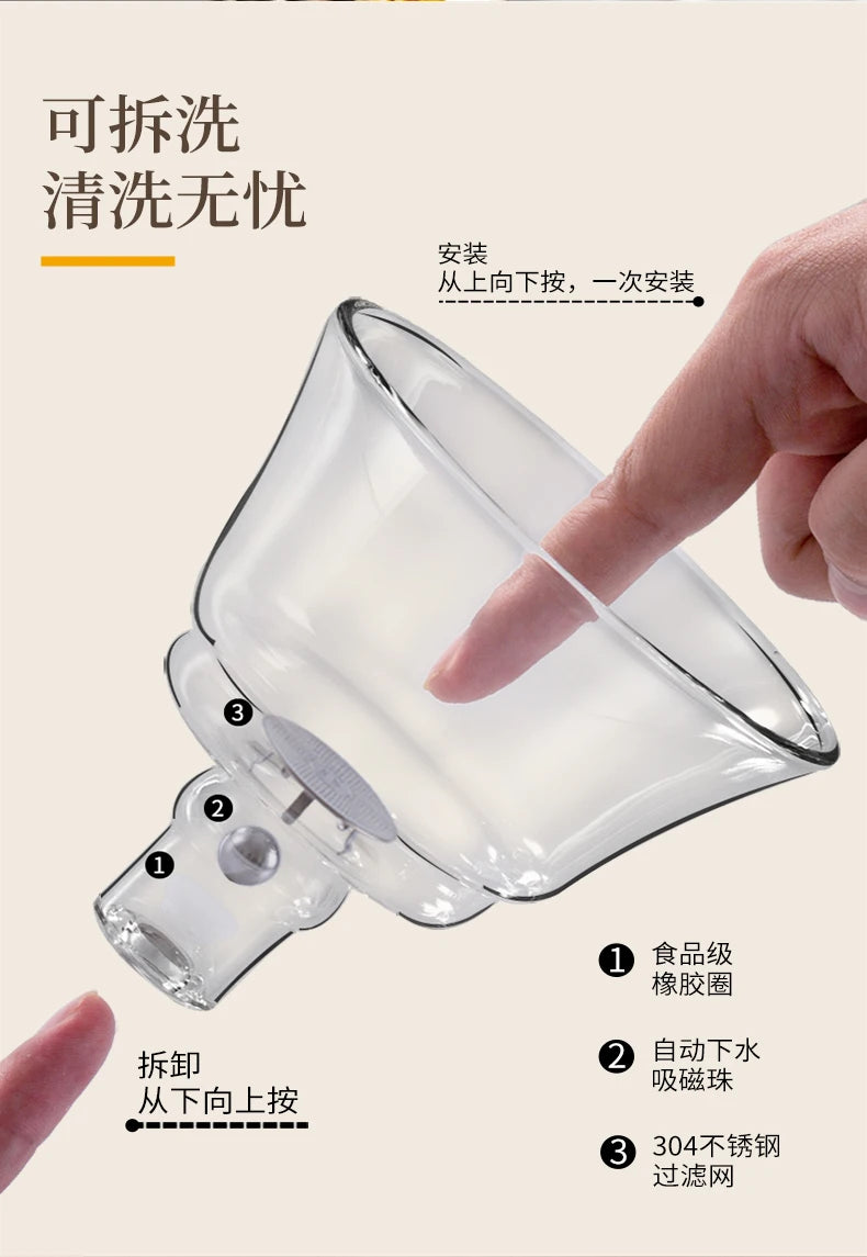 Glass Tea Set Home Kung Fu Tea Cup Magnetic Suction Teapot Artifact