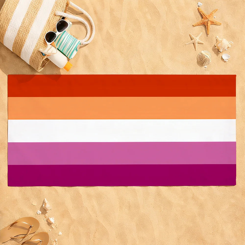 LGBT Gay Rainbow Pride Towel Quick Dry Absorbent Beach Towel for Sports, Fitness, Swimming and Outdoor Activities