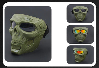 Skull Mask Motorcycle Mask Bicycle Riding Windproof Full Face Skeleton Protective Mask Colored Goggle Tactical Cycling Bike