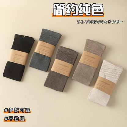 Winter Thigh High Socks For Women 100cm Lengthened JK Lolita Stockings Solid Color Over The Knee Stocks Slim Velvet Thigh Socks