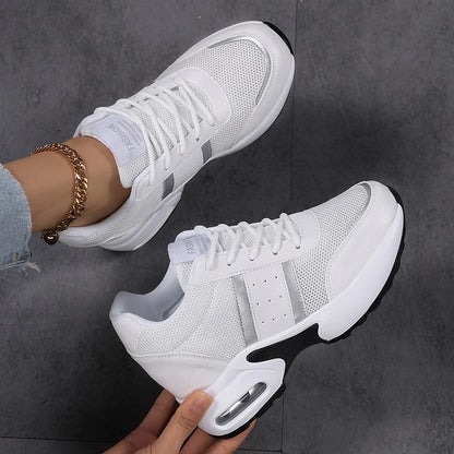 Fashion Women's Platform Shoes Invisible Height-increasing Casual Shoes Ladies Breathable Air-cushion Walking Traveling Shoes