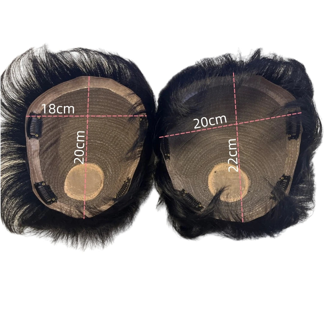 100% Human Hair Toupee Wigs for Men Hair Male Wig Capillary Prothesis Replacement System Men's Wig Real Hair for Cover Grey Hair