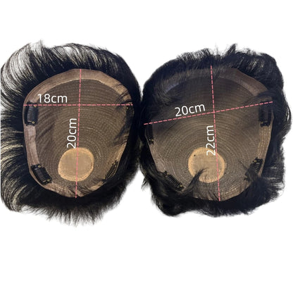 100% Human Hair Toupee Wigs for Men Hair Male Wig Capillary Prothesis Replacement System Men's Wig Real Hair for Cover Grey Hair