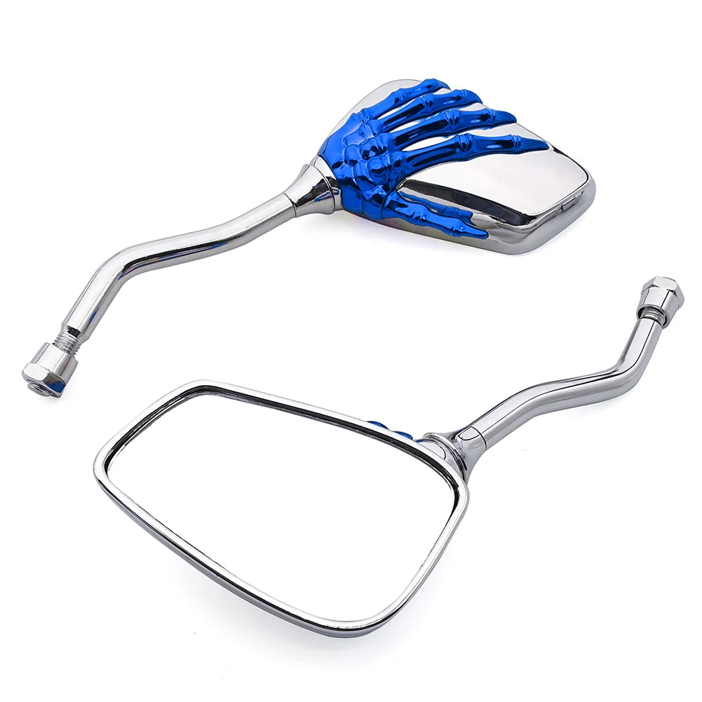 Universal Motorcycle Skull Hand Claw Rear-View Side Mirror Universal Fit Mirror Bolt For Street Sport Bike Chopper Cruiser