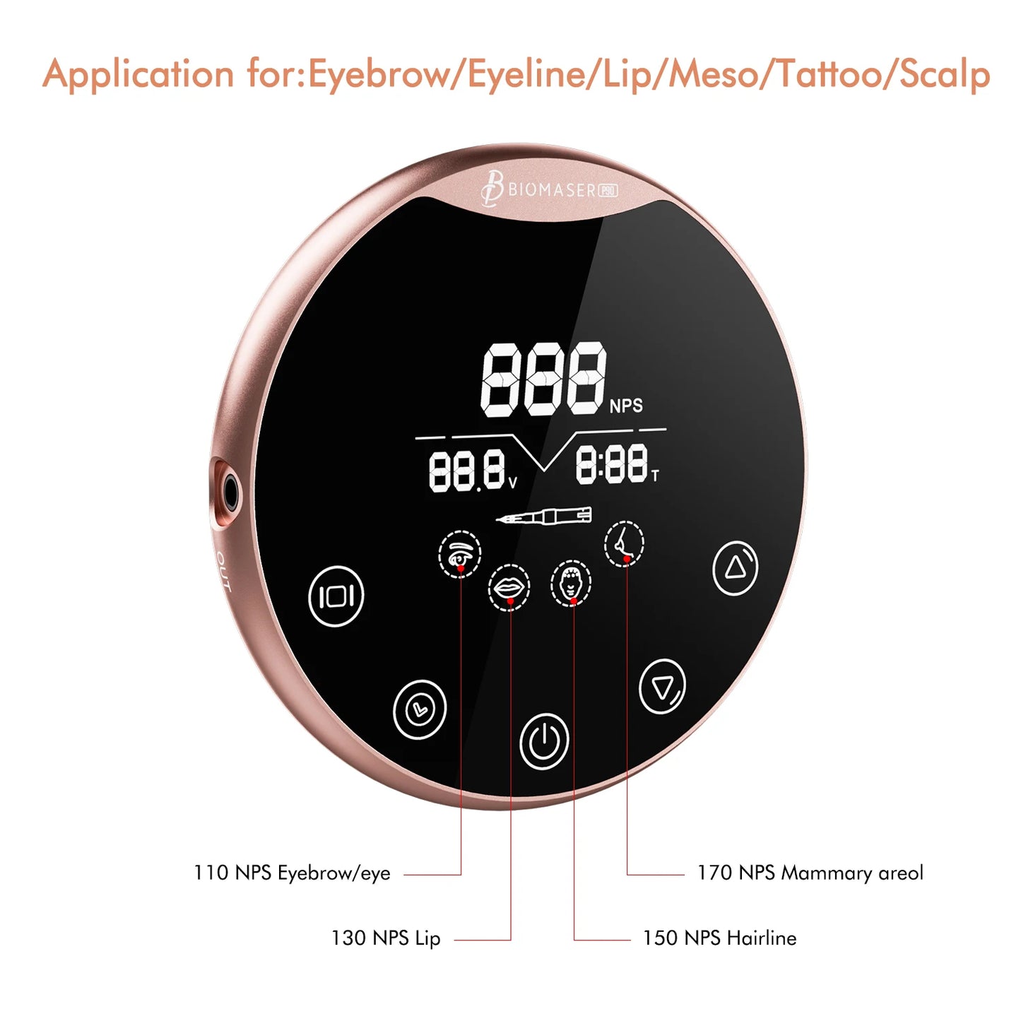 Biomaser P90 Permanent Makeup Tattoo Machine Pen Set Universal Cartridge Needle Dermografo Rotary Pen For Training Eyebrow