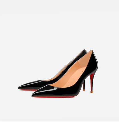 Women Heels Naked Color Women's Elegant High Heel Luxury Black Shoes Woman 2026 Red Shiny Bottoms Pointed Toe Party Ladies Women