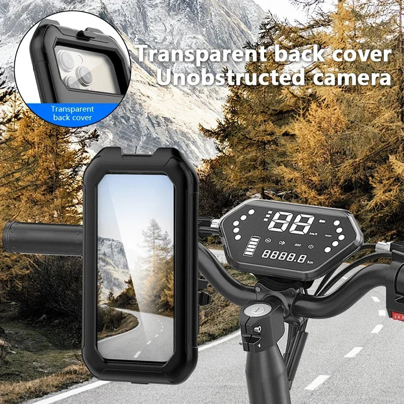 Waterproof Motorcycle Bicycle Phone Holder 360° Rotating Adjustable GPS Stand For iPhone Xiaomi Outdoor Riding Navigation Holder
