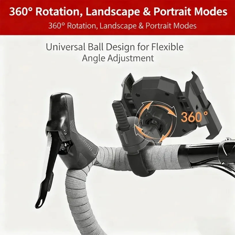 Shockproof Phone Holder for Road Mountain Riding for Bike Motorcycle Handlebar Bicycle 360° Rotating Navigation Mount Bracket