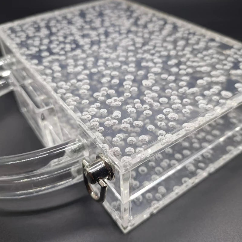 Acrylic Bubble Transparent Bag New Trendy Evening Clutch Handbag Designer Luxury Brand Bags Square Women's Shoulder Tote Wallet