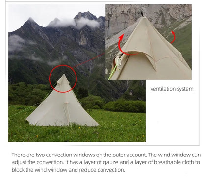 ASTA GEAR Fengyin2 Pyramid Tent Outdoor Ultralight 20D nylon Tent Camping Windproof Hiking Backpacking