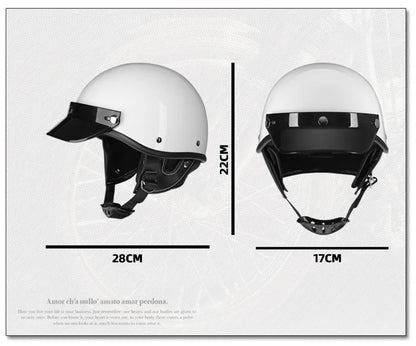 Motorcycle Half Helmet Vintage Motorbike Helmets Men Women Unisex Scooter Four Seasons Helmet Motocross Open Face Helmet S-XL