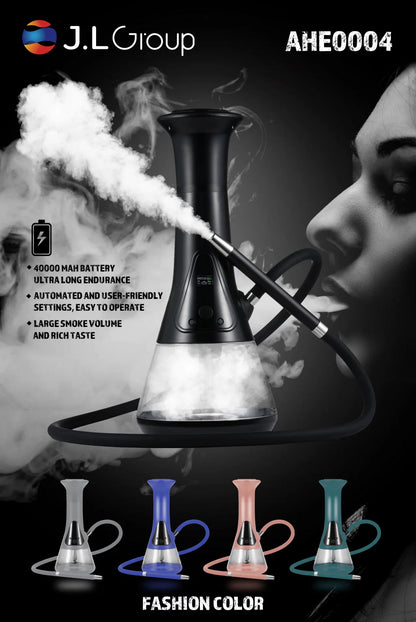 New Portable Acrylic Smart Electric Hookah Shisha Set 40000MAH Battery Ultra Long Endurance LED Display with Storage Bag
