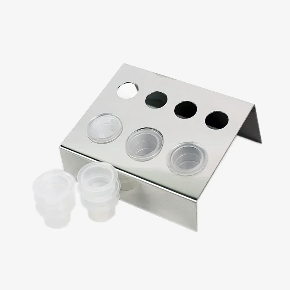 7/8/21Holes Tattoo Ink Cup Holder Stand Tattoo Tool Pigment Black Container Makeup Accessories for Body Art Supplies
