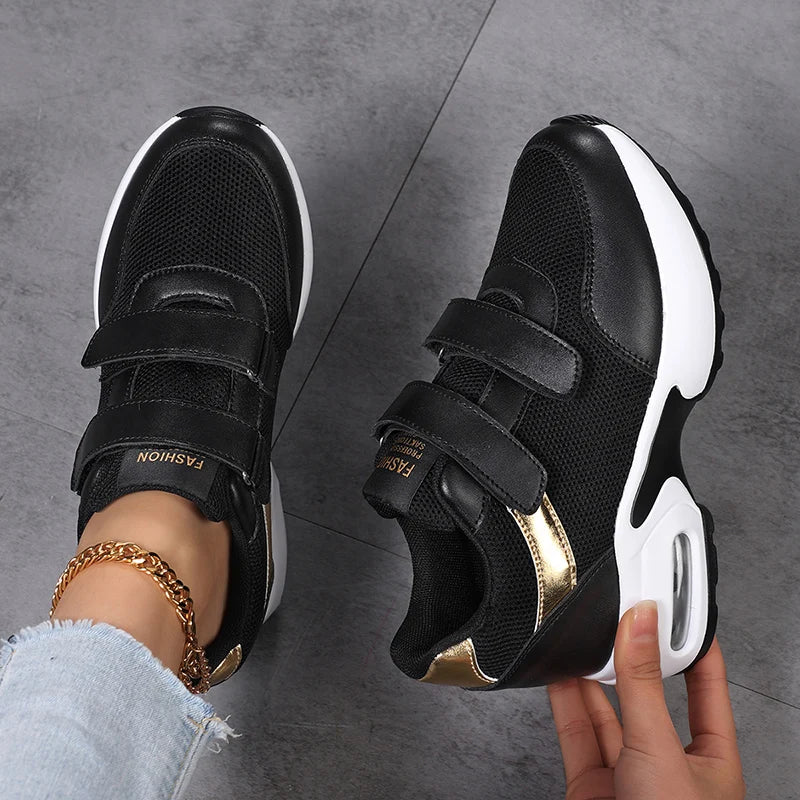 Fashion Women's Platform Shoes Invisible Height-increasing Casual Shoes Ladies Breathable Air-cushion Walking Traveling Shoes