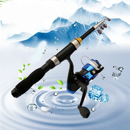 1.0-2.3M Ultra Short Small Sea Fishing Rod with Fishing Wheel Telescopic Ultra Short Cross Sectional Fiberglass Rod Set