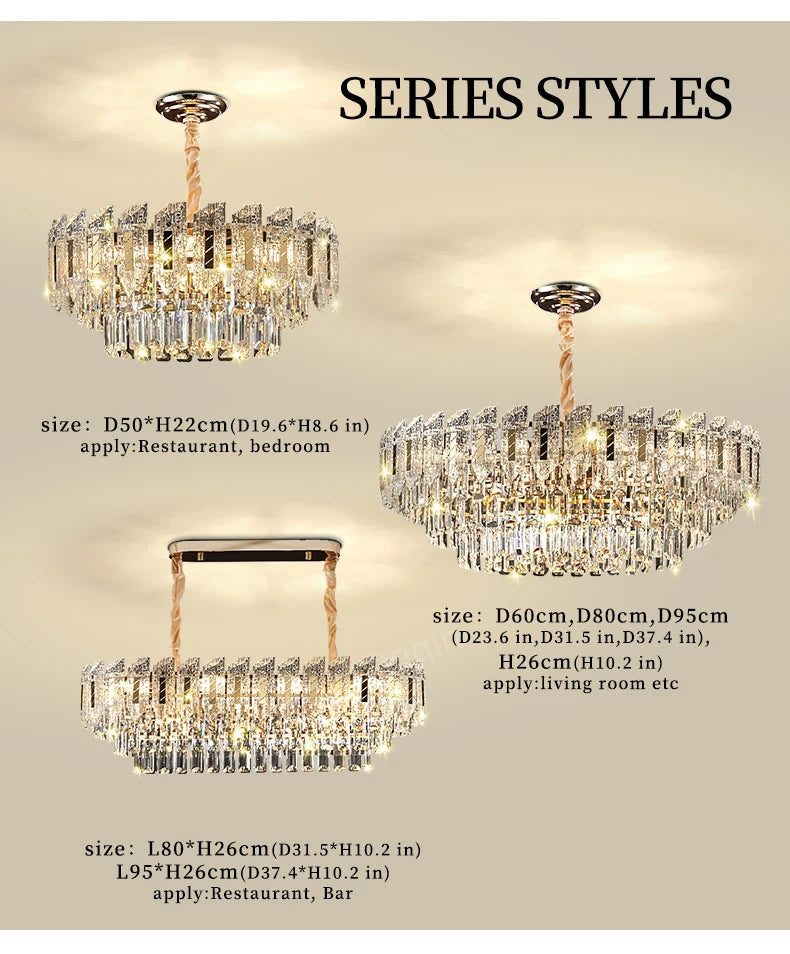 Crystal Hanging Lamps for Living Room Chandelier for Dining Room French Large Nordic Bedroom HQ Ceilling Light Pendant Lamp