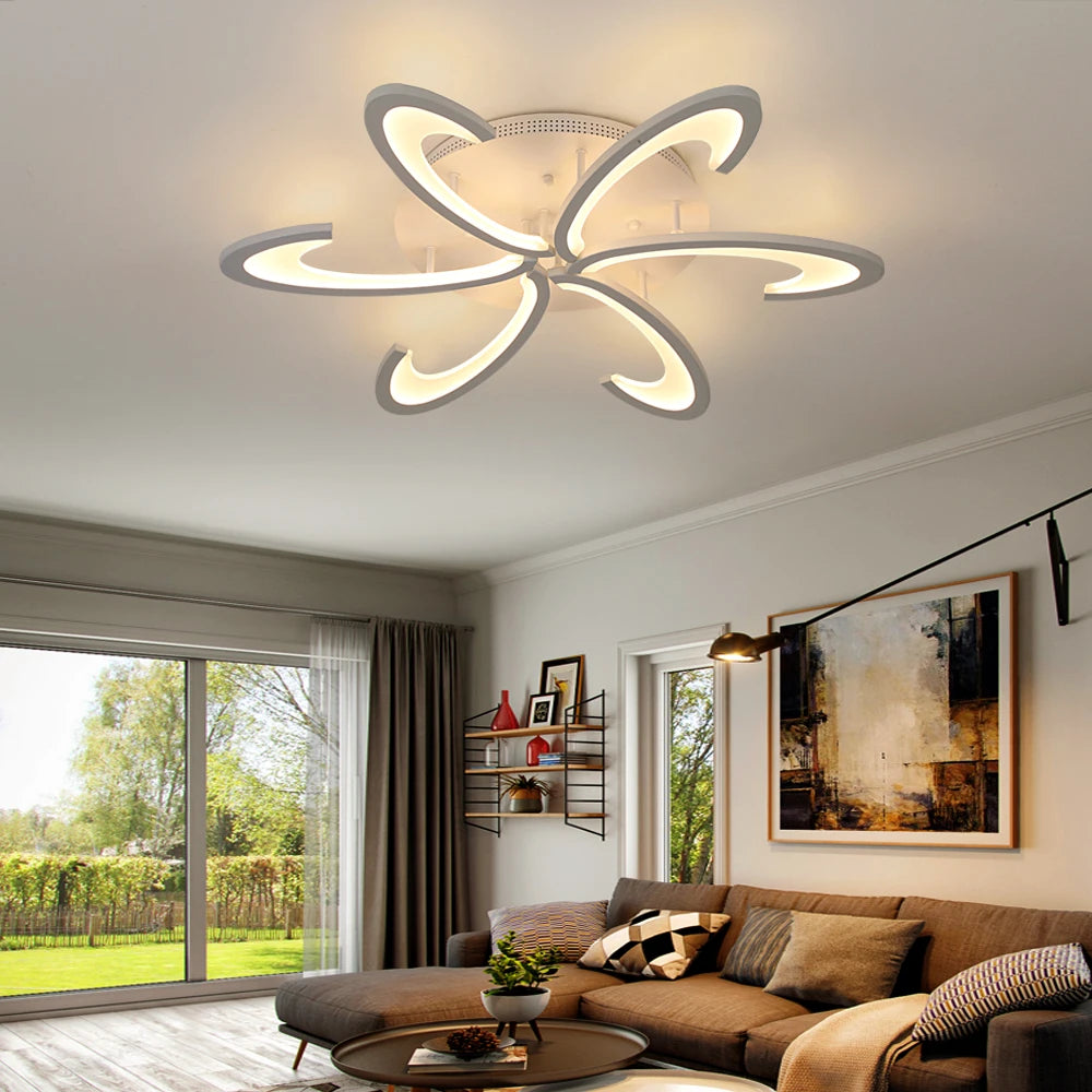 Modern Ceiling Lamp Indoor Acrylic Lustre For Bedroom Living Dining Room Kitchen Led Chandelier RC Dimmable Pendant Light Decor