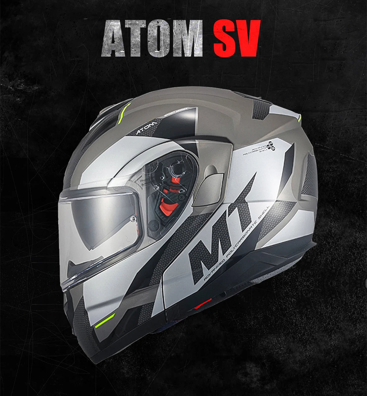 New Arrival Motorcycle Flip-Up Helmets Atom Sv Dual Lens Off Road 4 Seasons Helmets Color Options M-4Xl
