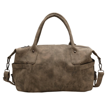 Retro Distressed Suede Texture Boston Hobo Bag Large Capacity Tote Handbag Shoulder Crossbody Bag for Women Daily Commute Trave