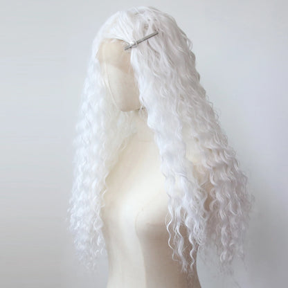 Black Romance Curly Synthetic Lace Front Wig Long Deep Curly Jet Black Lace Front Synthetic Wig Pre Plucked Natural Hairline