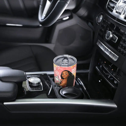 Moana and Pua Cartoon Movie Insulated Tumbler with Straws Stainless Steel Coffee Mugs Double Wall Car Bottle Cups 20oz