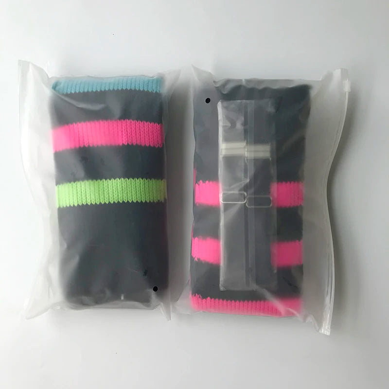 Women's Striped Plus Size Thick Thigh-High Socks Collection Big Girls Acrylic Yarn Stretch Colorful Streaks Leg Warmer Socks
