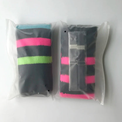 Women's Striped Plus Size Thick Thigh-High Socks Collection Big Girls Acrylic Yarn Stretch Colorful Streaks Leg Warmer Socks
